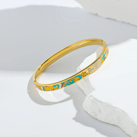 Floréal – Vintage Emaye Çelik Bileklik | Chérie - cherieonline Default Title