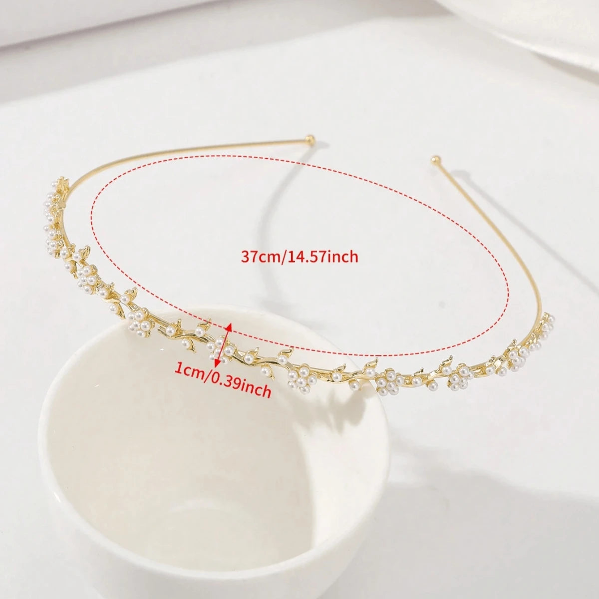 Eclat Gelin Tacı - İnci ve Çiçek Detaylı Gelin Aksesuarı | Chérie - cherieonline Default Title