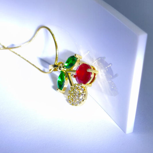 Noémie - Kristal Kiraz Çelik Kolye | Chérie - cherieonline Default Title