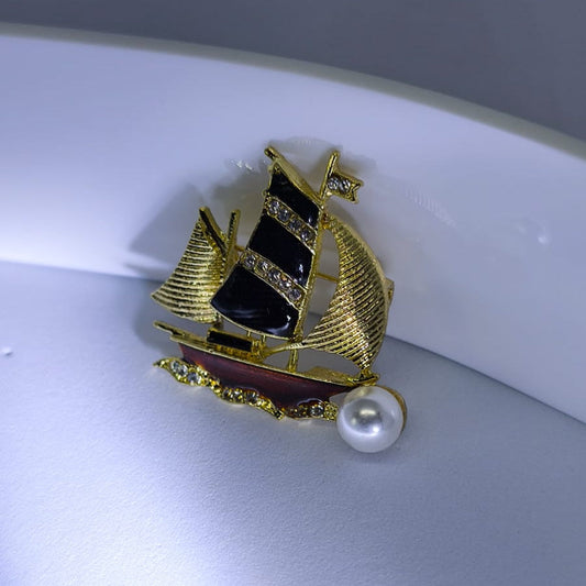 Yelkenli İnci Broş | Chérie - cherieonline Default Title