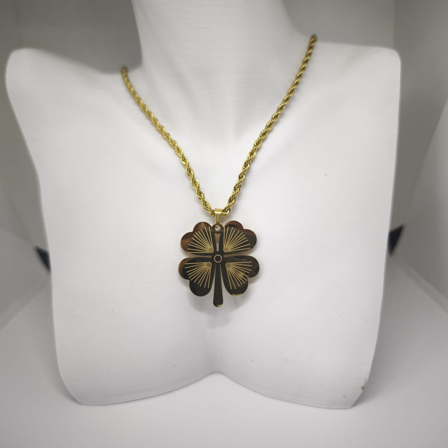Trèfle Porte-Bonheur Collier Doré 60cm | Chérie cherieonline