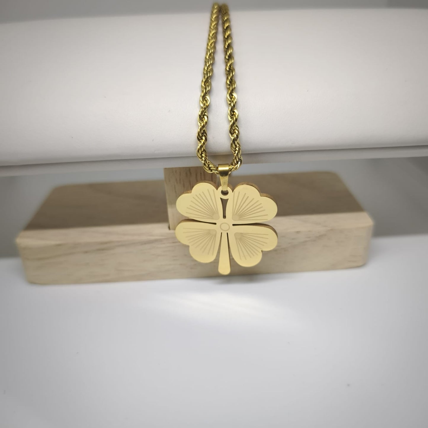 Trèfle Porte-Bonheur Collier Doré 60cm | Chérie cherieonline