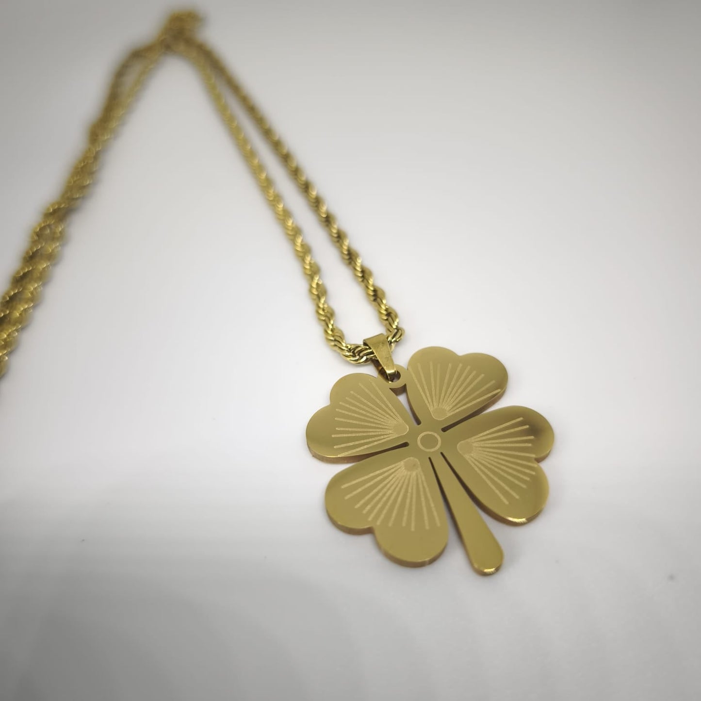 Trèfle Porte-Bonheur Collier Doré 60cm | Chérie cherieonline