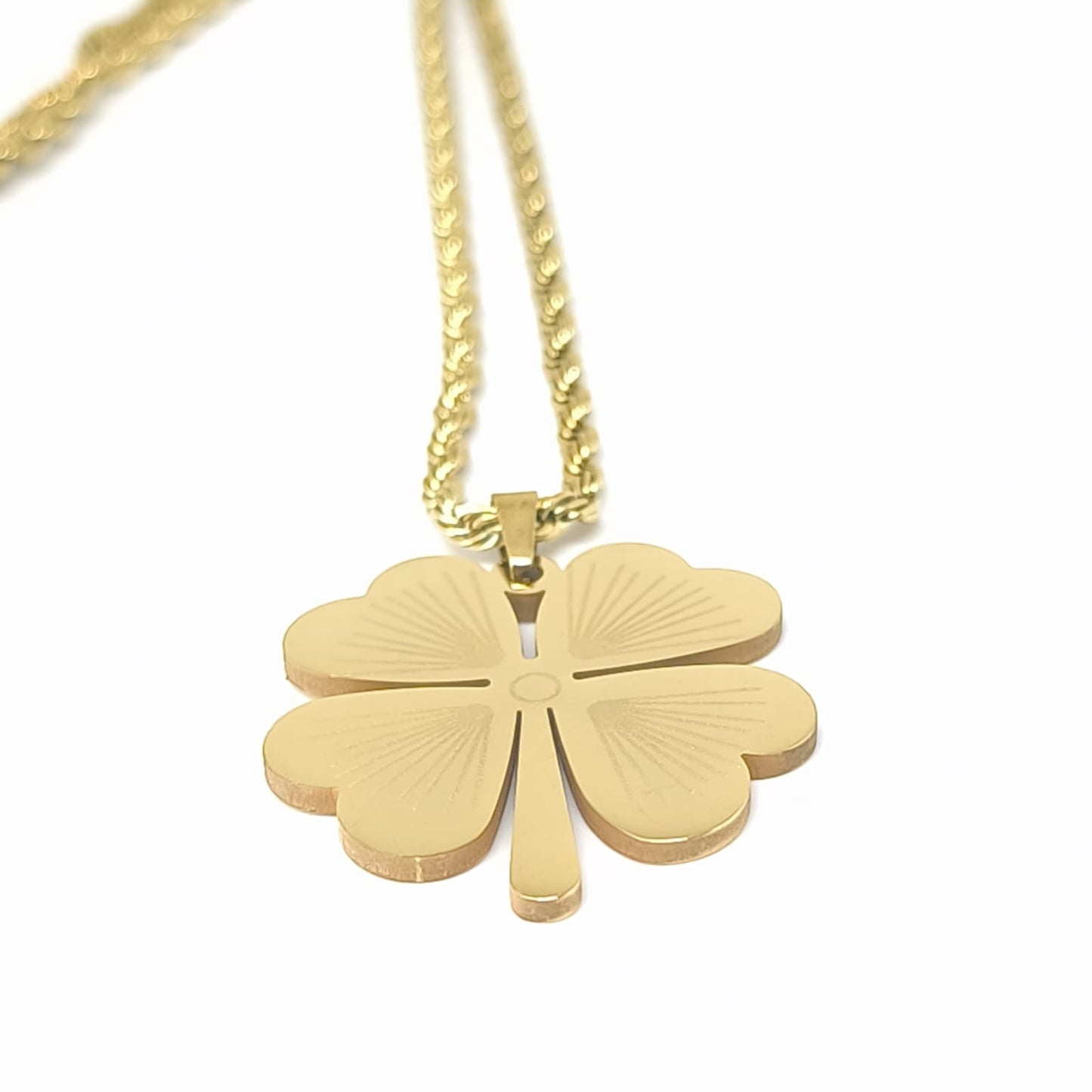 Trèfle Porte-Bonheur Collier Doré 60cm | Chérie cherieonline