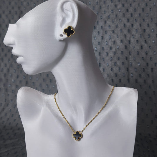 Van Cleef Tarzı Harmonie Parure Siyah Gold | Chérie cherieonline