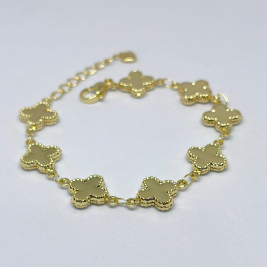 Allegra Van Cleef 14K Altın Kaplama Yonca Bileklik | Chérie - cherieonline Default Title