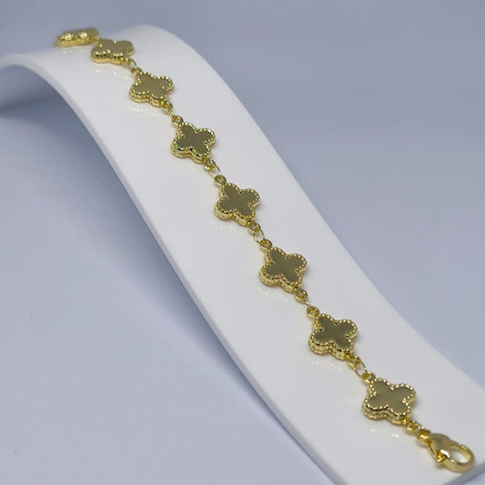 Allegra Van Cleef 14K Altın Kaplama Yonca Bileklik | Chérie - cherieonline Default Title