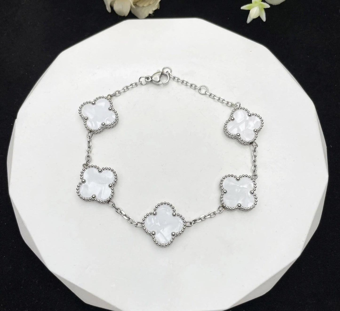 Argent Blanc Van Cleef Bileklik | Chérie cherieonline