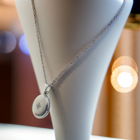 Étoile Argentée Mémoire Collier – Çelik Kapaklı Kolye | Chérie cherieonline
