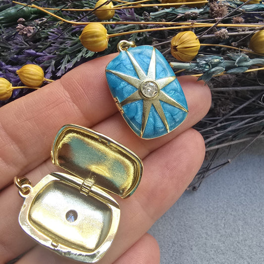 Étoile Saphir Mémoire Collier – Turkuaz Kapaklı Kolye | Chérie cherieonline