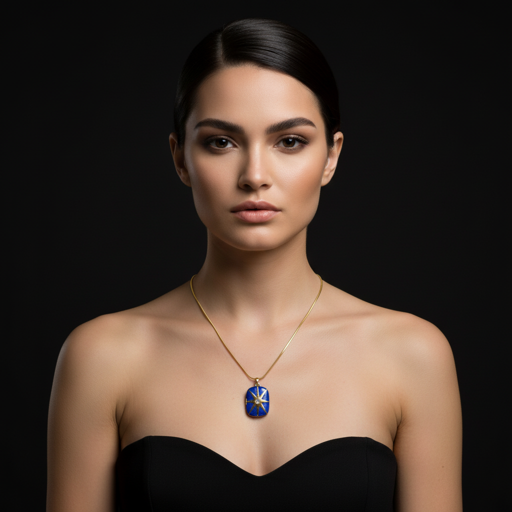 Étoile Saphir Mémoire Collier – Mavi Kapaklı Kolye | Chérie cherieonline