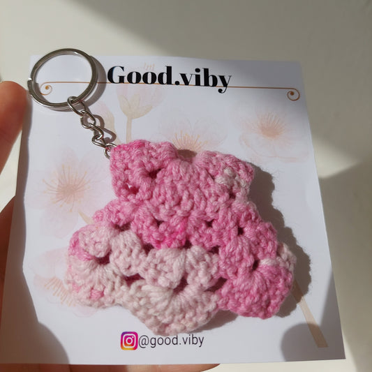 El Yapımı Pembe Katmanlı Anahtarlık | Good.Viby Good.Viby