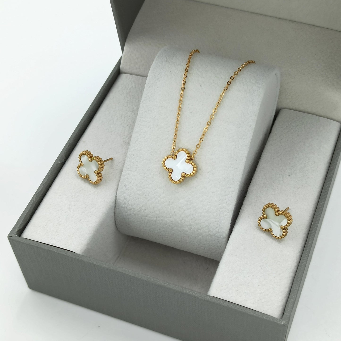 Van Cleef Tarzı Harmonie Parure Beyaz Gold Kolye | Chérie cherieonline