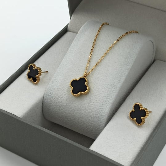 Van Cleef Tarzı Harmonie Parure Siyah Gold | Chérie cherieonline