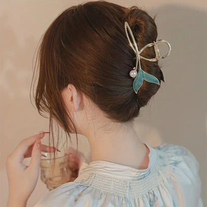 Sirène – İnci ve Balina Kuyruğu Detaylı Altın Saç Tokası | Chérie - cherieonline Default Title