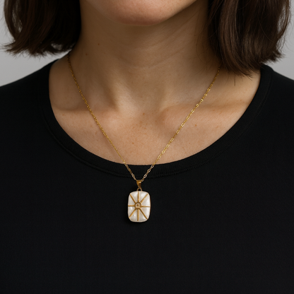 Étoile Sedef Mémoire Collier – Beyaz Kapaklı Kolye | Chérie cherieonline