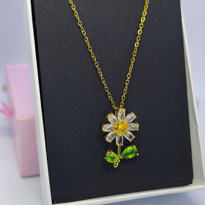 Daisy - Kristal Papatya Detaylı Kolye | Chérie - cherieonline Default Title