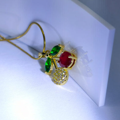 Noémie - Kristal Kiraz Çelik Kolye | Chérie - cherieonline Default Title