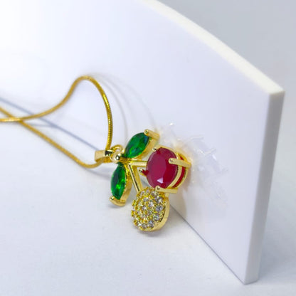 Noémie - Kristal Kiraz Çelik Kolye | Chérie - cherieonline Default Title