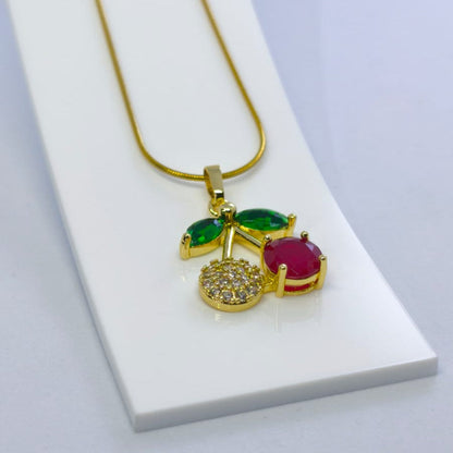 Noémie - Kristal Kiraz Çelik Kolye | Chérie - cherieonline Default Title