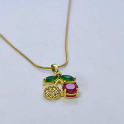 Noémie - Kristal Kiraz Çelik Kolye | Chérie - cherieonline Default Title