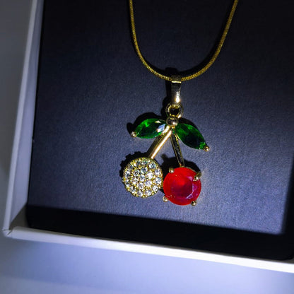 Noémie - Kristal Kiraz Çelik Kolye | Chérie - cherieonline Default Title