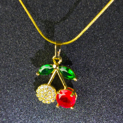 Noémie - Kristal Kiraz Çelik Kolye | Chérie - cherieonline Default Title