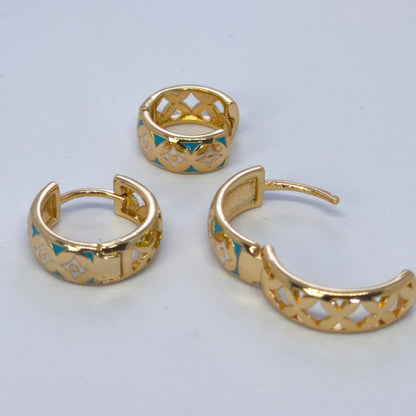 TriLune 3'lü Altın Kaplama Küpe Seti | Chérie - cherieonline Default Title