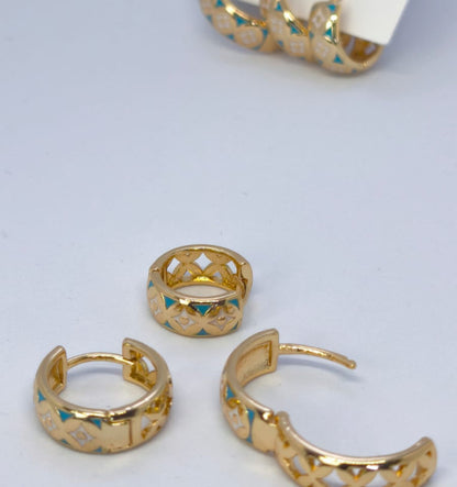 TriLune 3'lü Altın Kaplama Küpe Seti | Chérie - cherieonline Default Title