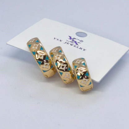 TriLune 3'lü Altın Kaplama Küpe Seti | Chérie - cherieonline Default Title