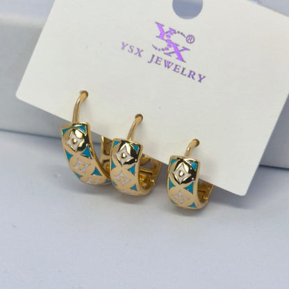 TriLune 3'lü Altın Kaplama Küpe Seti | Chérie - cherieonline Default Title