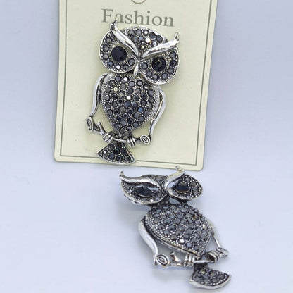 Owléa Taşlı Baykuş Broş | Chérie - cherieonline Default Title