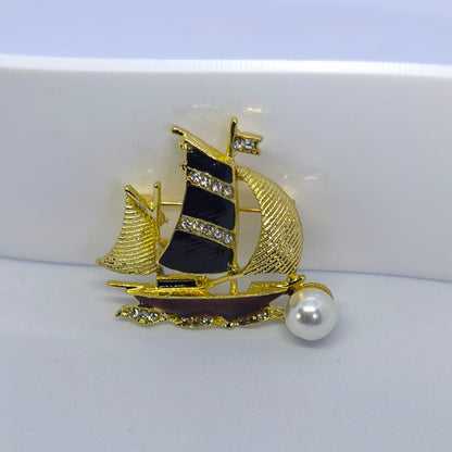 Yelkenli İnci Broş | Chérie - cherieonline Default Title