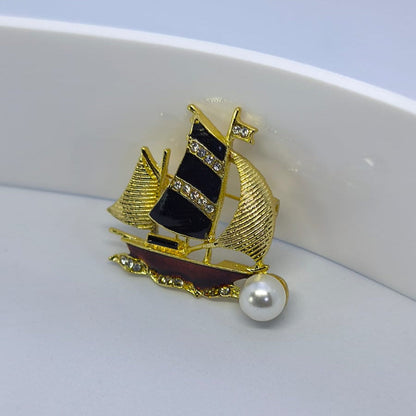 Yelkenli İnci Broş | Chérie - cherieonline Default Title