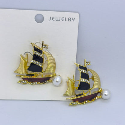 Yelkenli İnci Broş | Chérie - cherieonline Default Title