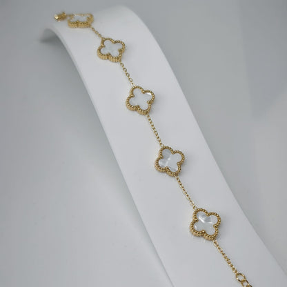 Or Blanc Van Cleef Bileklik | Chérie - cherieonline Default Title