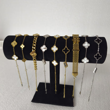 Or Blanc Van Cleef Bileklik | Chérie - cherieonline Default Title