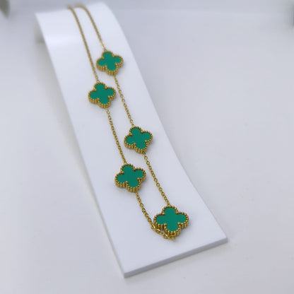 Céleste Yeşil - Van Cleef Yonca Çelik Kolye | Chérie - cherieonline Default Title