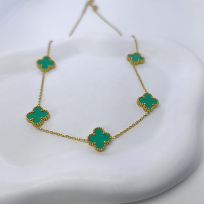 Céleste Yeşil - Van Cleef Yonca Çelik Kolye | Chérie - cherieonline Default Title