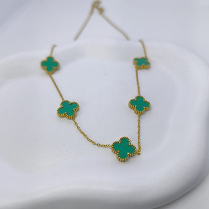 Céleste Yeşil - Van Cleef Yonca Çelik Kolye | Chérie - cherieonline Default Title