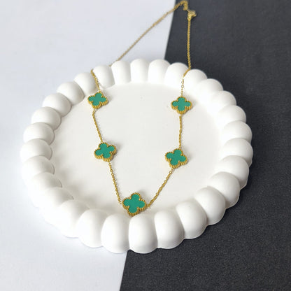 Céleste Yeşil - Van Cleef Yonca Çelik Kolye | Chérie - cherieonline Default Title