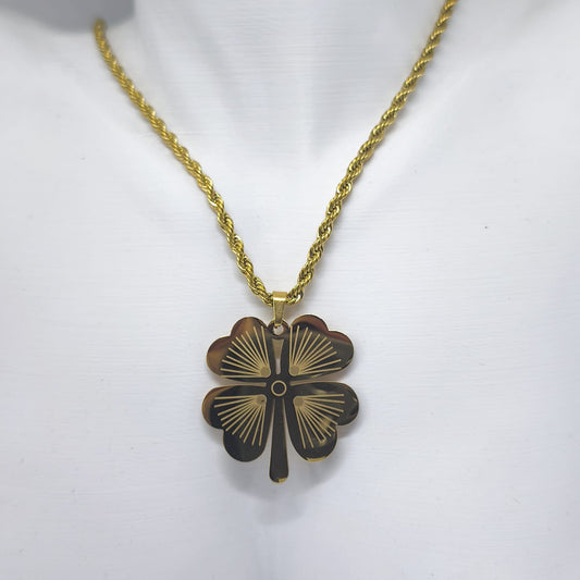 Trèfle Porte-Bonheur Collier Doré 60cm | Chérie cherieonline