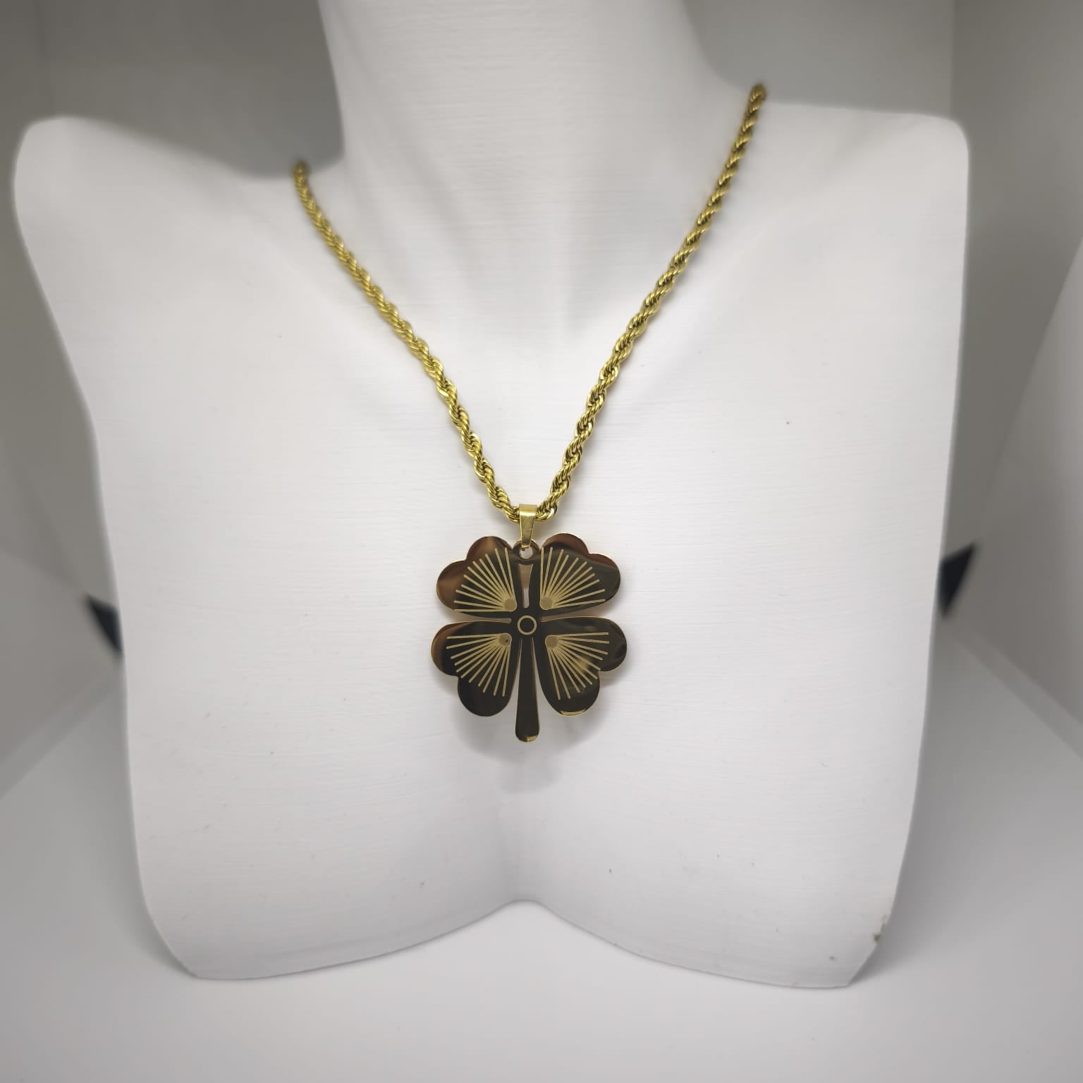 Trèfle Porte-Bonheur Collier Doré 60cm | Chérie cherieonline