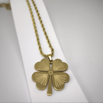 Trèfle Porte-Bonheur Collier Doré 60cm | Chérie - cherieonline Default Title