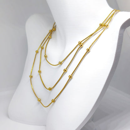 Dorica Collier Doré – Üçlü Dorika | Chérie - cherieonline Default Title