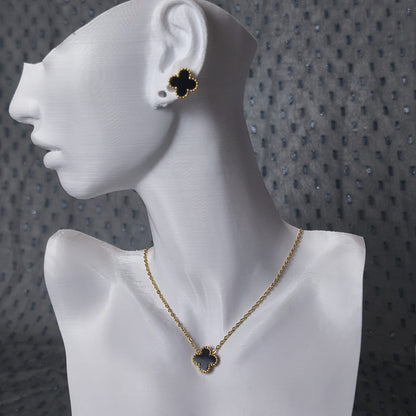 Van Cleef Tarzı Harmonie Parure Siyah Gold | Chérie cherieonline