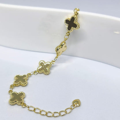 Allegra Van Cleef 14K Altın Kaplama Yonca Bileklik | Chérie - cherieonline Default Title