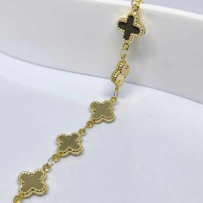Allegra Van Cleef 14K Altın Kaplama Yonca Bileklik | Chérie - cherieonline Default Title