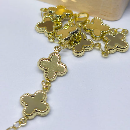 Allegra Van Cleef 14K Altın Kaplama Yonca Bileklik | Chérie - cherieonline Default Title