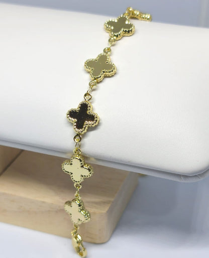 Allegra Van Cleef 14K Altın Kaplama Yonca Bileklik | Chérie - cherieonline Default Title